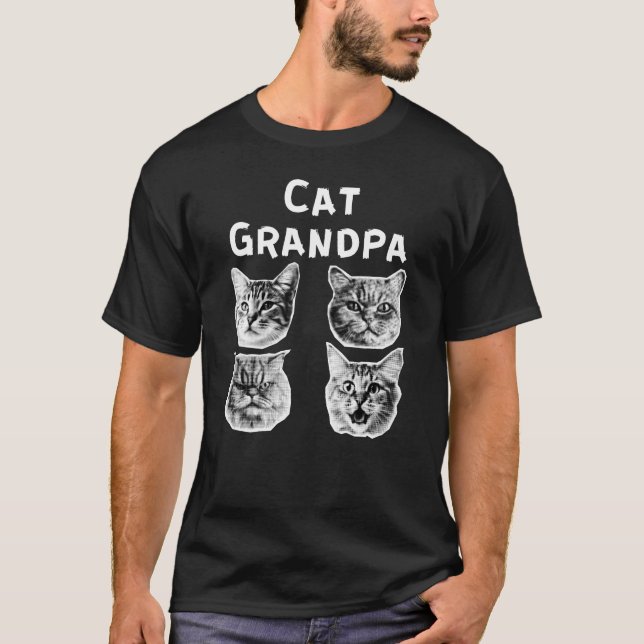 Katze Opa T-Shirt (Vorderseite)
