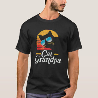 Katze Opa Vintage Achtziger Jahre Stil Katze Retro T-Shirt