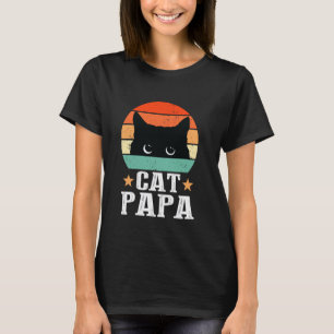 Katze Papa Retro Katzenliebhaber Papa Katzenvater T-Shirt