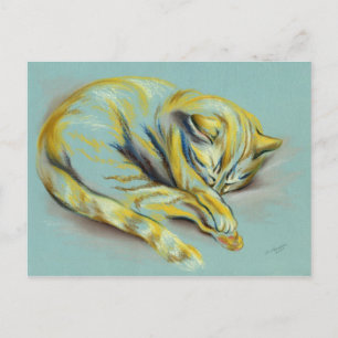 Katze Pastel - Schlaftablette Kitten Postkarte