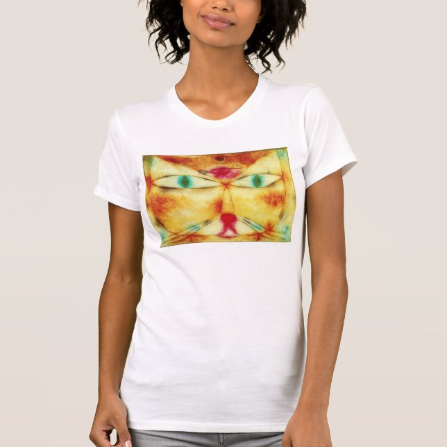 Katze Pauls Klee und Vogel-T - Shirt (Vorderseite)