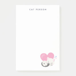 Katze Person Text Niedlich White Kitty Cat Schlafe Post-it Klebezettel