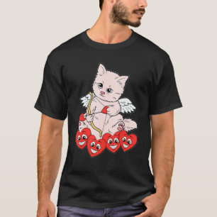 Katze Pfeil Herz Valentinstag Süße Katze Kätzchen T-Shirt