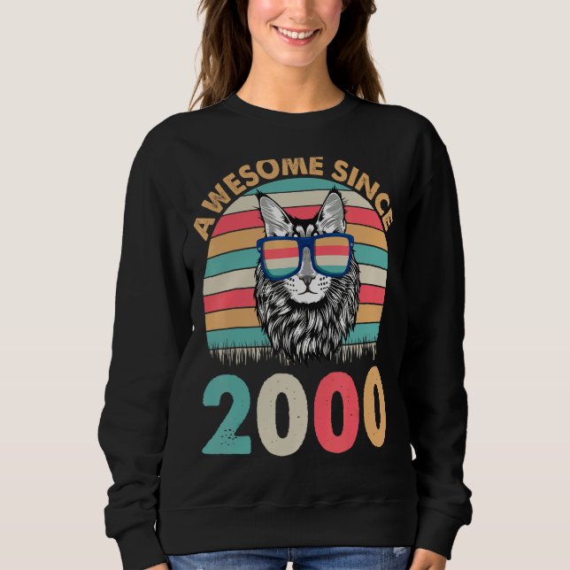 Katze Phantastisch seit 2000 glücklich Geburtstag  Sweatshirt (Vorderseite)