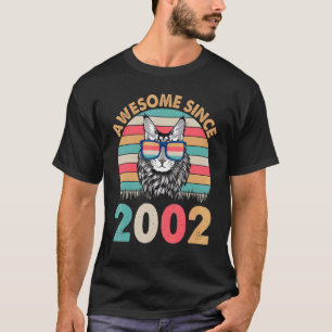 Katze Phantastisch seit 2002 glücklich Geburtstag T-Shirt