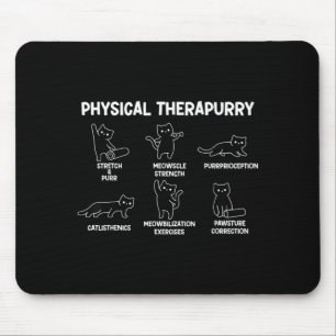 Katze Physiotherapie Purrry Witze Calisthenics Kör Mousepad