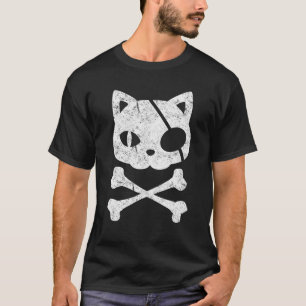 Katze Pirat Faul Halloween Kostüm Kätzchen Totenko T-Shirt