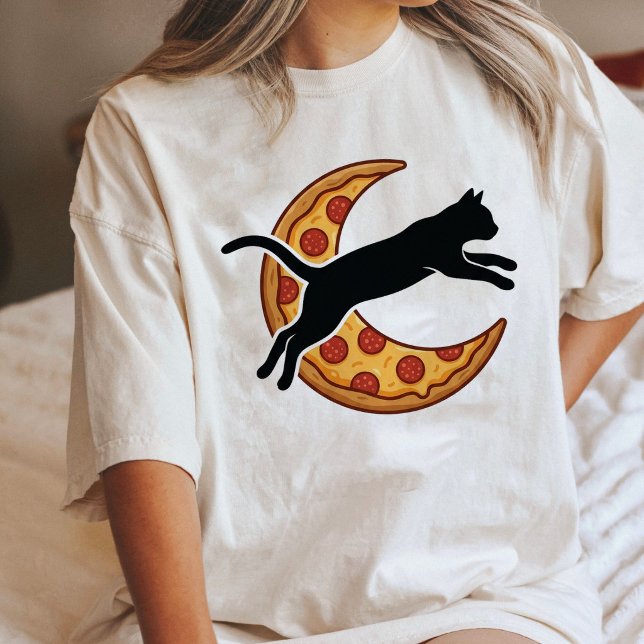 Katze Pizza Mond Silhouette Design Tri-Blend Shirt (Von Creator hochgeladen)