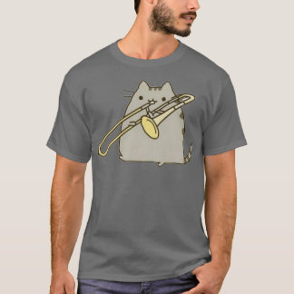 Katze Playing Trombone Saxophon T-Shirt