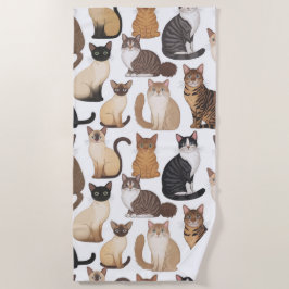 Katze Print Beach Handtuch