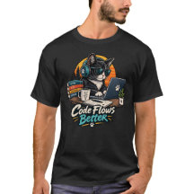 Katze Programmierer Code Fließt Besser T-Shirt
