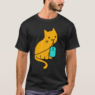 Katze Programmierer Gamer isst PC-Gaming-Maus T-Shirt