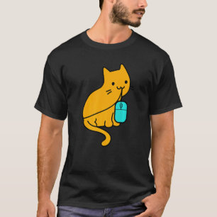 Katze Programmierer Gamer isst PC Gaming Maus T-Shirt