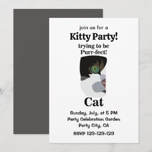Katze Purrfect Kitty Lustige Party Einladung