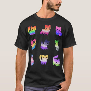 Katze Rainbow Gay Pride Niedlich LGBT Prix Animal T-Shirt