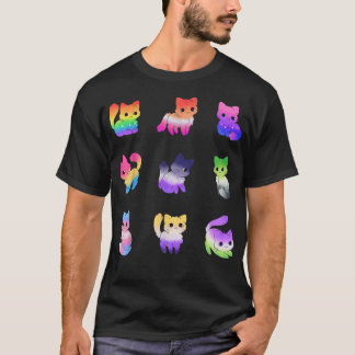 Katze Rainbow Gay Pride Niedlich LGBT Prix Animal  T-Shirt