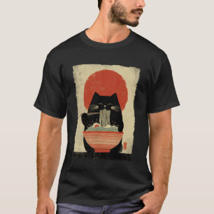 Katze Ramen Ästhetik Japanische Ukiyo-e Kunstwerke T-Shirt