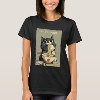 Katze Ramen Ästhetik Japanische Ukiyo-e Kunstwerke T-Shirt