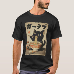 Katze Ramen Ästhetik Japanische Ukiyo-e Kunstwerke T-Shirt