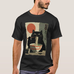 Katze Ramen Ästhetik Japanische Ukiyo-e Kunstwerke T-Shirt