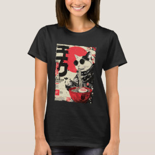 Katze Ramen Cyberpunk Ästhetik Futuristisch Japani T-Shirt
