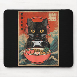 Katze Ramen Japanisch Lustig Grafik Kawaii Anime Mousepad