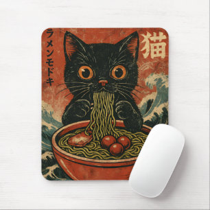 Katze Ramen Japanisch Lustig Grafik Kawaii Katze A Mousepad