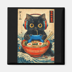 Katze Ramen Japanische Lustige Grafische T-Shirts  Magnet