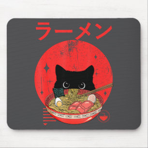Katze Ramen Japanische Lustige Grafische T-Shirts Mousepad