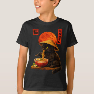 Katze Ramen Kätzchen japanische Kunst lustige Anim T-Shirt