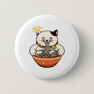 Katze Ramen Kawaii Design Button