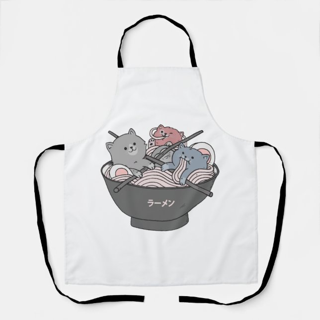Katze Ramen Kawaii Schürze (Vorderseite)