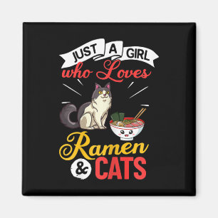 Katze Ramen-Schüssel Hühnchen-Nudelsuppe Japanisch Magnet