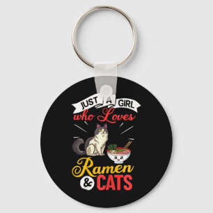 Katze Ramen-Schüssel Hühnchen-Nudelsuppe Japanisch Schlüsselanhänger
