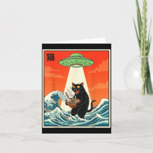 Katze Ramen Ufo Lustiger Japanischer Anime-Shirt M Karte