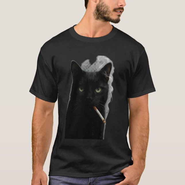 Katze raucht Zigarette T T-Shirt (Vorderseite)