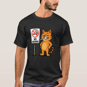 Katze raucht Zigarette T T-Shirt