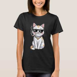 Katze raucht Zigarette Vintage T-Shirt