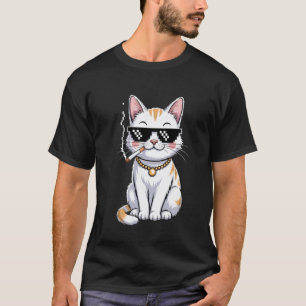 Katze raucht Zigarette Vintage T-Shirt