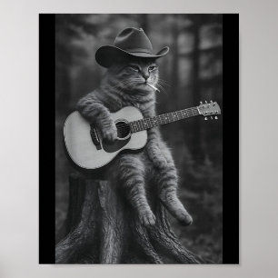 Katze raucht Zigarette Waschbär Opossum Lustiges M Poster