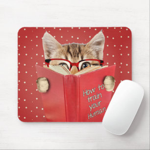 Katze Reading Red Book Mousepad