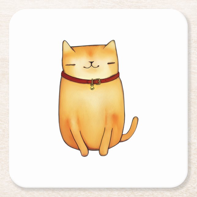 Katze Rechteckiger Pappuntersetzer (Vorderseite)