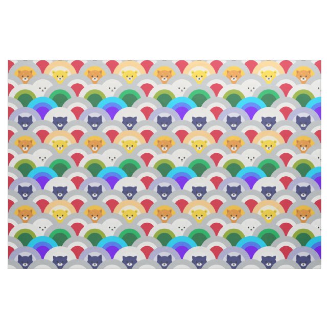 Katze Regenbogen, Japanische Welle Stoff (Fat Quarter (45,7 x 55,9 cm))