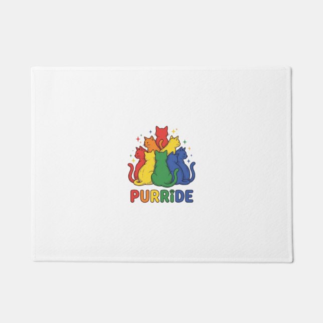 Katze Regenbogen Vintage Vektor Design_1 Fußmatte (Vorderseite)