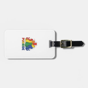 Katze Regenbogen Vintage Vektor Design_1 Gepäckanhänger