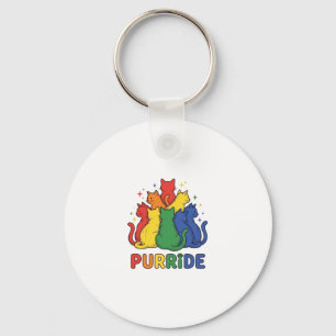 Katze Regenbogen Vintage Vektor Design_1 Schlüsselanhänger