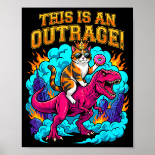 Katze reitet auf Dinosaurier das ist ein Skandal s Poster