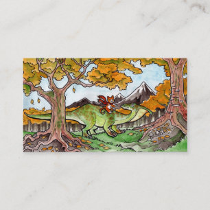 Katze reitet eine Dinosaurier-Visitenkarte Visitenkarte