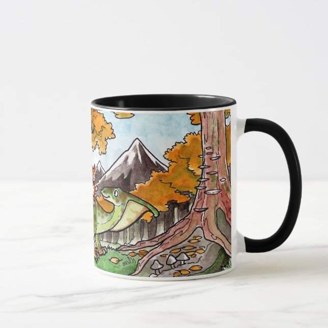 Katze reitet einen Dinosaurier Tasse (Rechts)