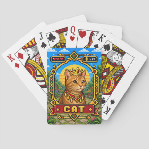 Katze Retro 8-Bit Pixelkunst Spielkarten